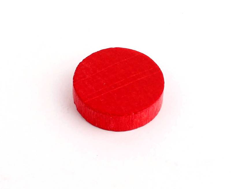 Dřevěné disky 15 mm - žetony (20 ks) Barva: Červená