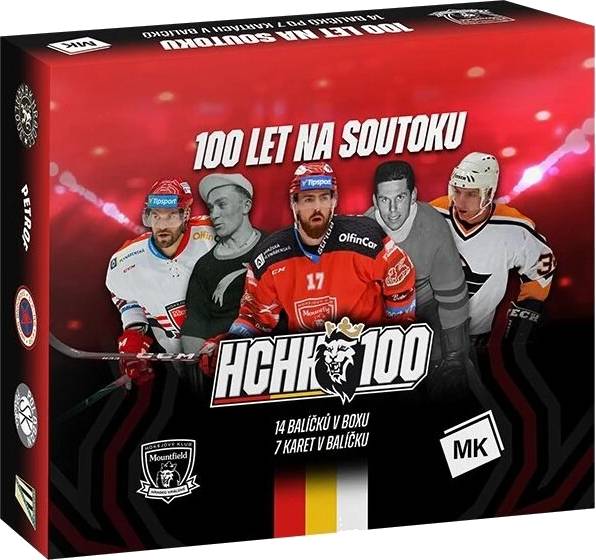 MK hokejové karty 2025 100 let na soutoku Hradec Králové box