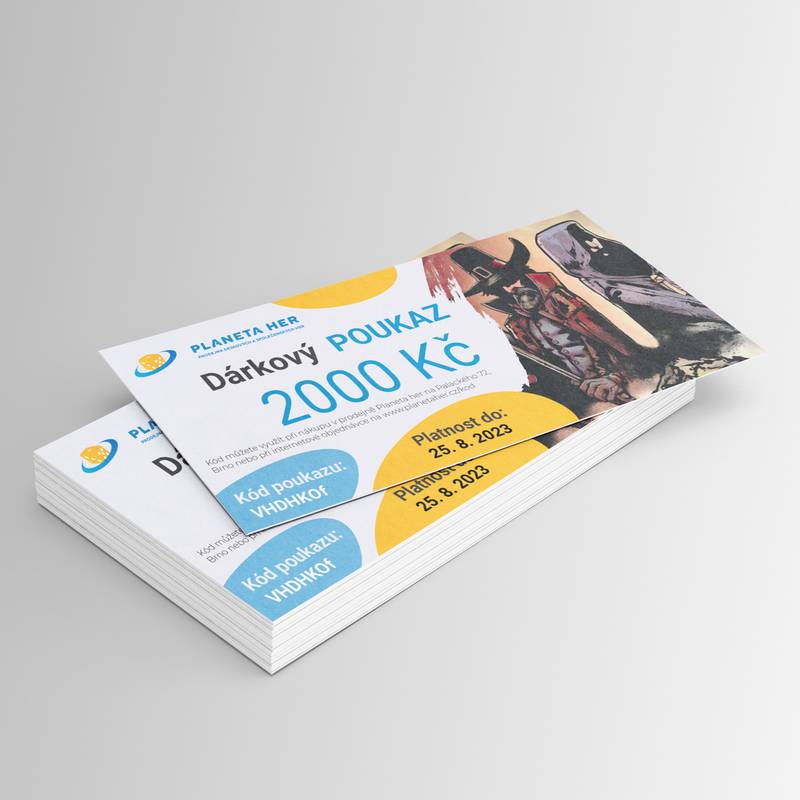 Dárkový kupón/poukaz/voucher v hodnotě 2000 - Kč