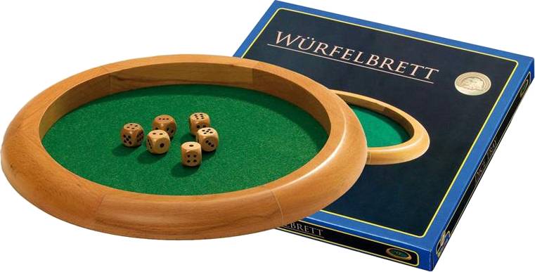 Hrací plato na kostky - dřevo a plátno,vetší (Dice Tray) (Philos 3131)