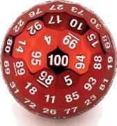 Titans Fist Red Metal Dice 50 mm (D100)