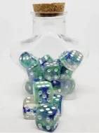 Diceset D6 Starlight: Blue/Green (18)