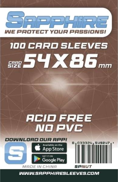 Obaly na karty Sapphire Nut - 54 x 86 mm - 100 ks