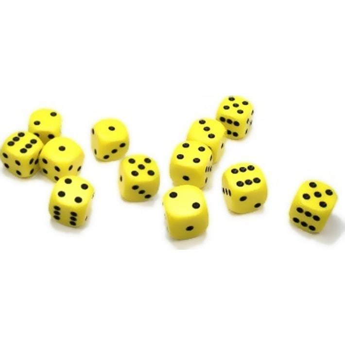 Hrací kostka 12 mm Barva: žlutá / černá