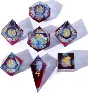 Sharp Edge Liquid Core RPG Dice Set - Elemental Mana