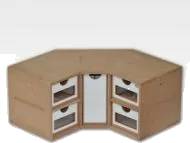 Rohový zásuvkový modul