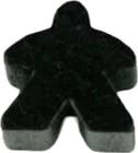 Carcassonne: dřevěná figurka (Meeple) - černá