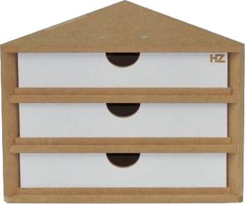 Rohové zakončení pro modelářské stojany a moduly (3 zásuvky)