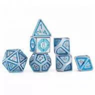 Leyline Solid Metal Dice - Gunmetal with Blue Chrome (7)