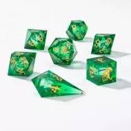 Sharp Edge Liquid Core RPG Dice Set - Green