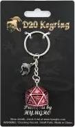 D20 Keychain with Dragon Charm - Behemoth Blood on Gun Metal