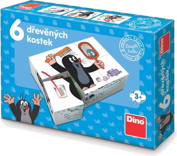 Krtek - Dřevěné kostky 6 ks