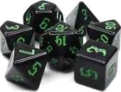 Dice Set Opaque: Chon drite Black/Green (7)