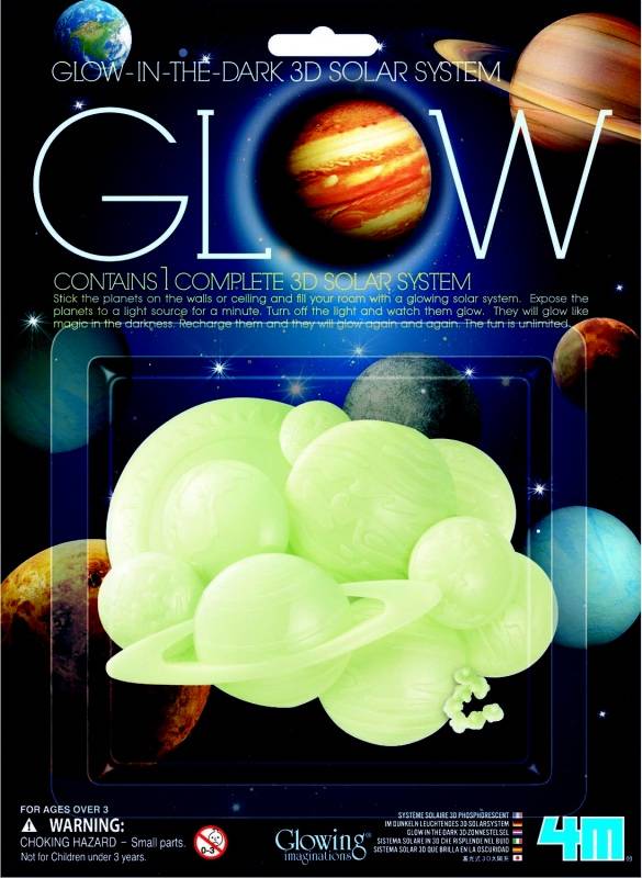 4m glow 3d solar system svítící planetky