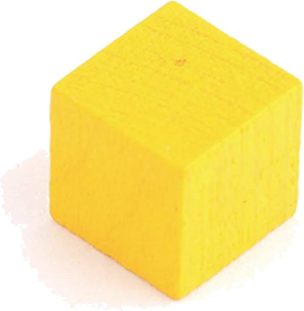 Dřevěné kostičky 10 mm - žetony (20 ks) Barva: Žlutá