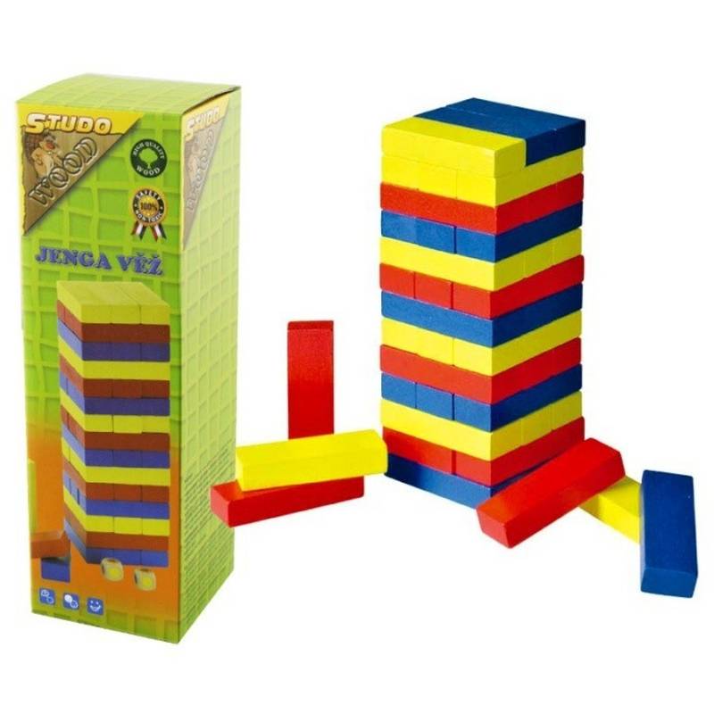 Jenga věž dřevěná barevná