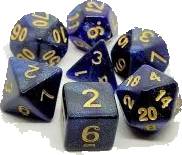 Dice Set Blue Galaxy (7)