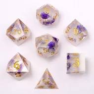 Captured Magic Handmade Sharp Edge Resin Dice Set - Cloud Blossom
