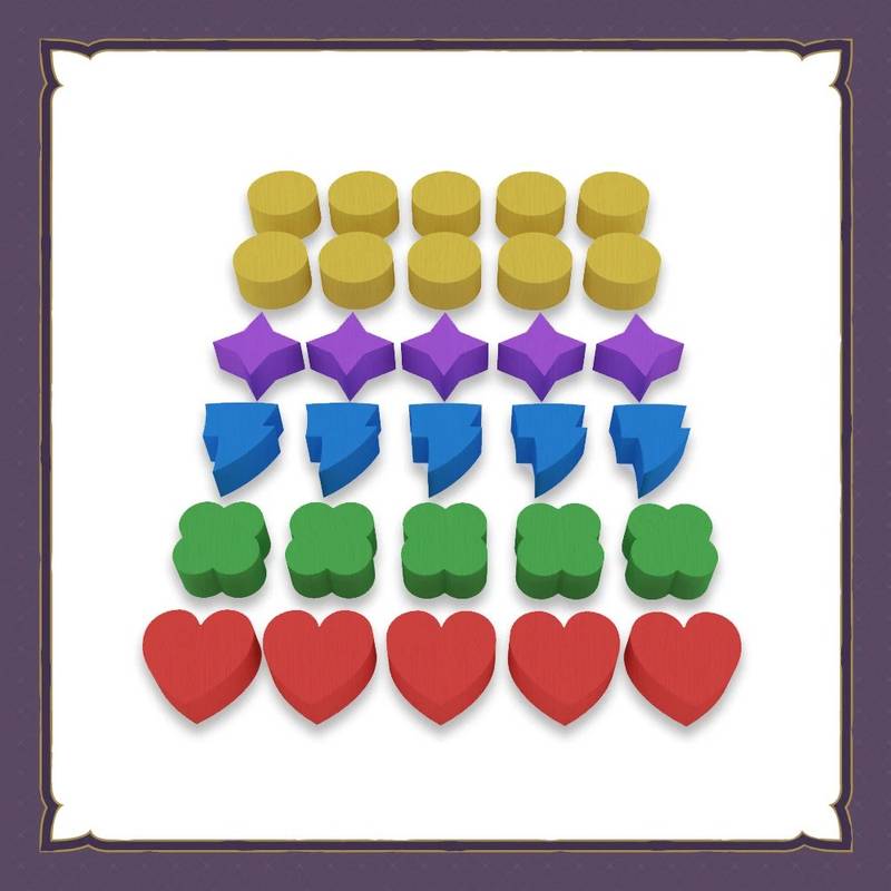 Pouto čarodějky - Sada dřevěných žetonů