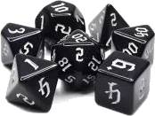 Dice Set Opaque: Chon drite Black/White (7)