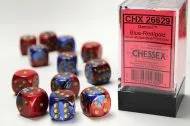 Dice Set Gemini Blue-Red/Gold 16mm d6 (12x)