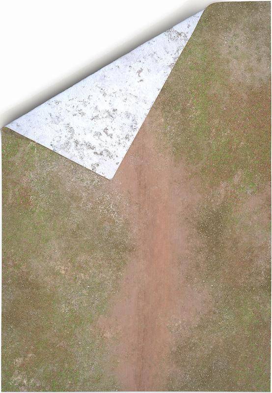 Oboustranná herní podložka 44"x30" (112x76 cm) - různé motivy Varianta: Battleground and Winter Realm