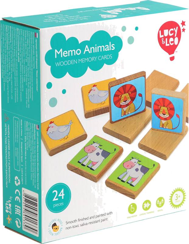 133 Zvířátka - dřevěné dětské pexeso 24 kartiček