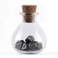 Unseelie Tiny Dice Set in Potion Bottle - Ancient Silver (7)
