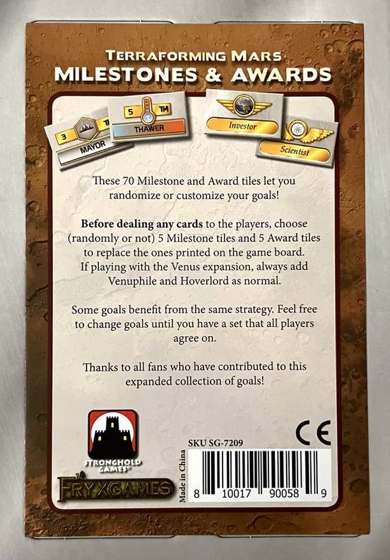 Terraforming Mars: Milestones & Awards