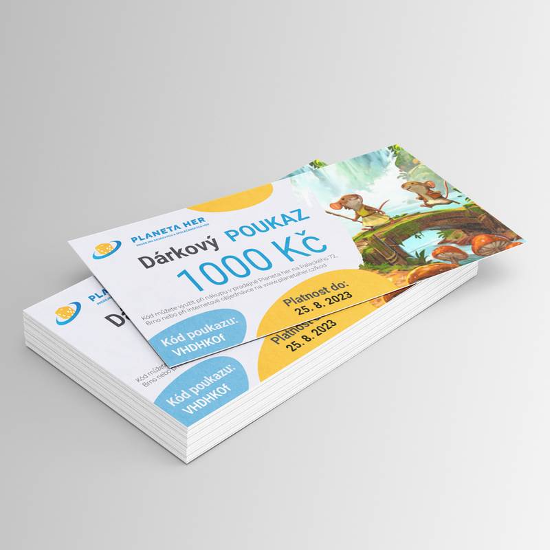 Dárkový kupón/poukaz/voucher v hodnotě 1000 - Kč