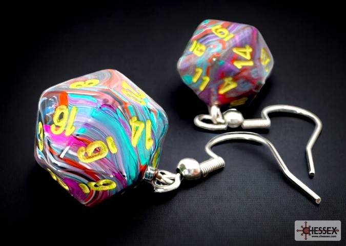 Náušnice Chessex Festive Mosaic D20 - 54207