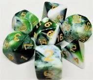 Dice Set Racing Green/White (7)