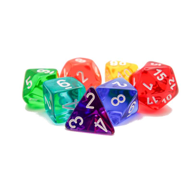 Sada 7 kostek Chessex - Prism Translucent - 23099