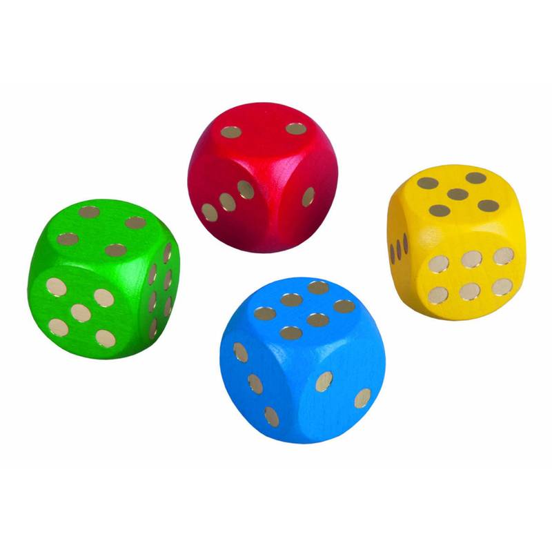 dřevěná hrací kostka barevná 25 mm