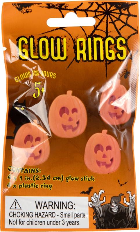 Svítící prstýnky Dýně 4 ks