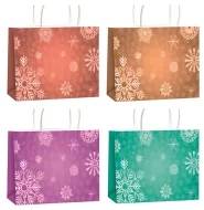 Dárková taška vánoční s glitry horizont (XL)