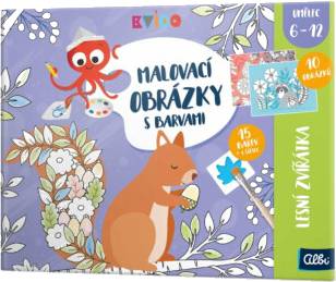 Kvído - Malovací obrázky s barvami - Lesní zvířátka