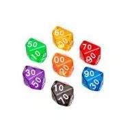 Desetistěnná kostka (K10%) - průsvitná