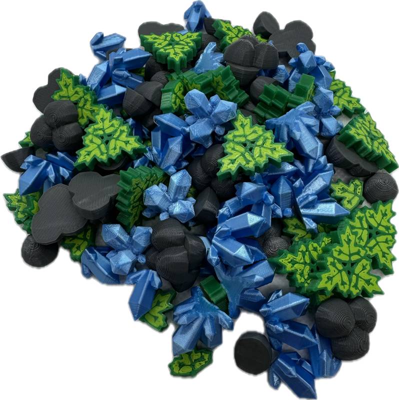 The Elder Scrolls V: Skyrim - Dobrodružná hra - 3D žetony kamenů duší, rudy a rostlin