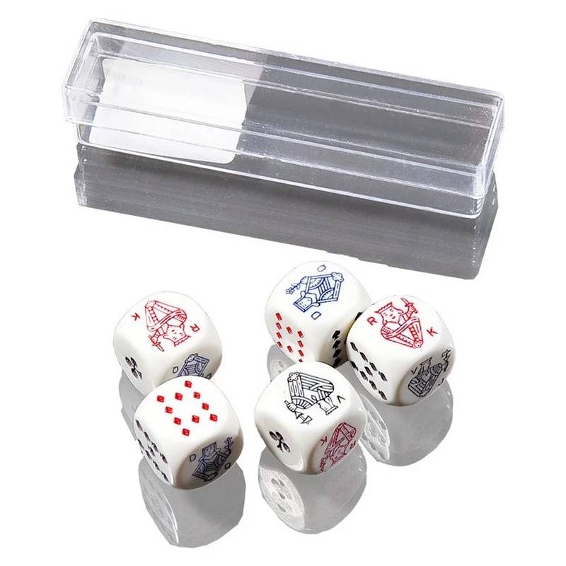 5 kostek (16 mm) pokerové symboly