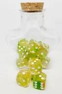 Diceset D6 Starlight: Green/Yellow (18)