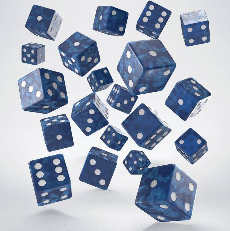 Full Pack of D6s: Cobalt&White - sada 20 kostek
