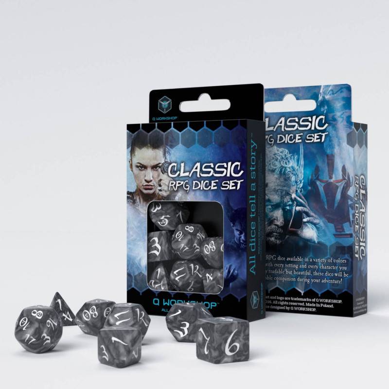 Classic RPG Dice Set (7 dice) šedá / bílá