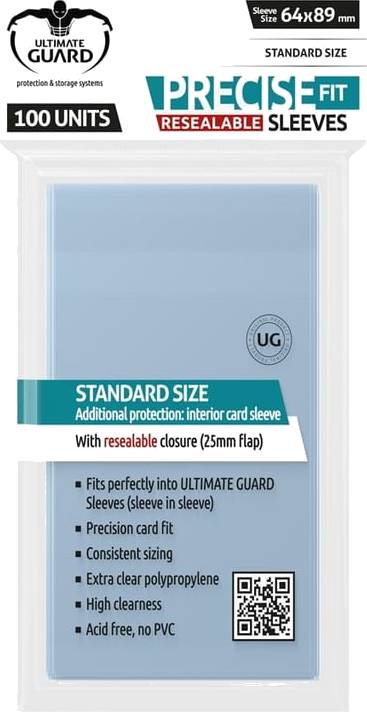 Obaly na karty 64 x 89 mm - (Ultimate Guard Precise-Fit Resealable)