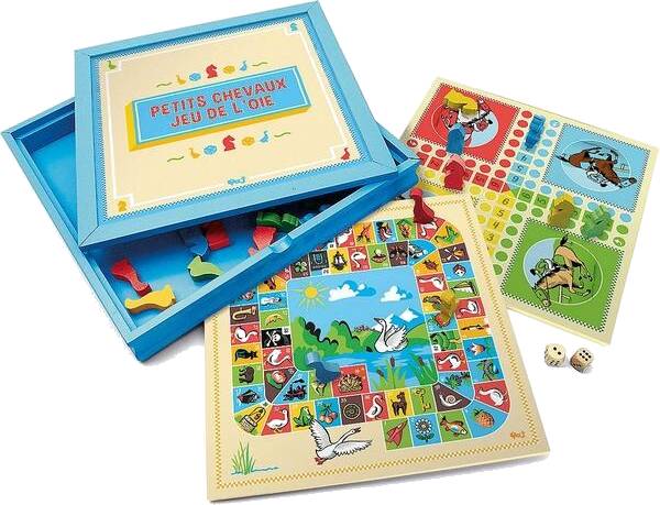 Hry v dřevěném boxu 2 v 1