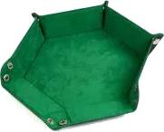 Velvet Leatherette Hex Dice Tray (Emerald)