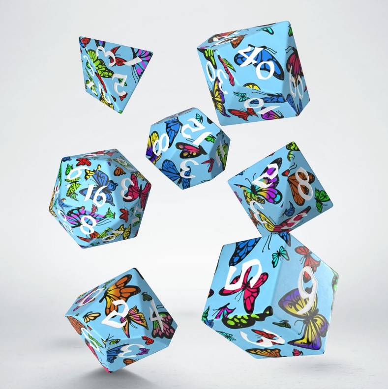 Full Art Dice Set: Butterfly - sada 7 kostek
