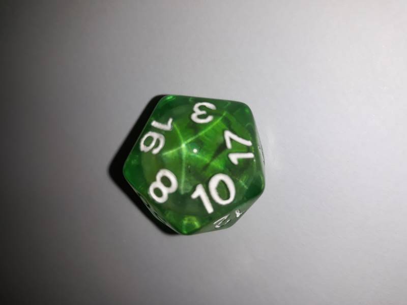 Hrací kostka dvacetistěnná D20 s okem Barva: Zelená