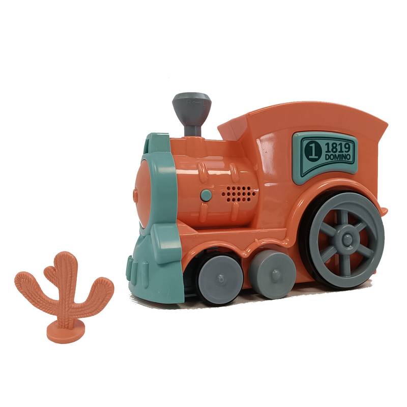 Elektrická mašinka s dominem oranžová