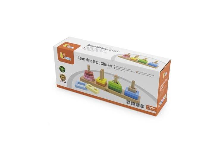 Dřevěný hlavolam navlékání tvarů